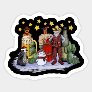 Cowboy Christmas Sticker